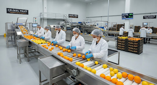 منشأة التعبئة وخط مراقبة الجودة في Çelikel Fruit